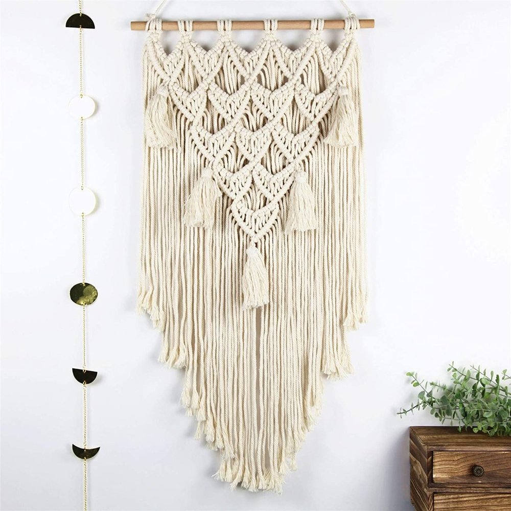 Macrame Woven Wall Hanging Boho Home Chic Bohemian Geometric Art Decor - Beautif